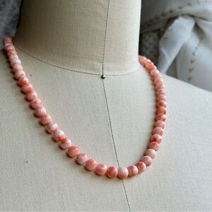VINTAGE | Genuine Natural Pink Angel Skin Coral Beaded 20” Necklace